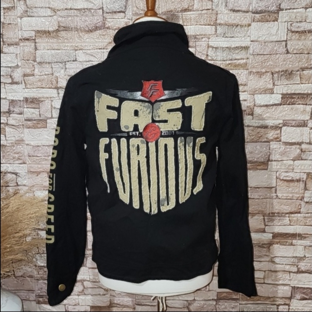 Universal Studio Fast & Furious Full Zip   Black Jacket